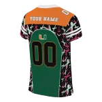 custom miami hurricanes brushstroke xs green black jersey best selling