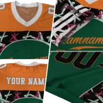 custom miami hurricanes brushstroke xs green black jersey best selling