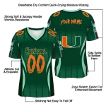 custom miami hurricanes dynamic dots green jersey best selling