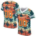 custom miami hurricanes horizon palm sunset jersey best selling