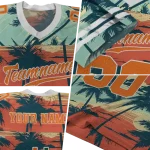 custom miami hurricanes horizon palm sunset jersey best selling