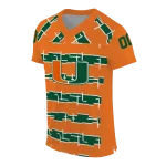 custom miami hurricanes layered grids orange jersey best selling