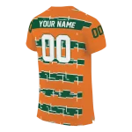 custom miami hurricanes layered grids orange jersey best selling