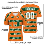 custom miami hurricanes layered grids orange jersey best selling