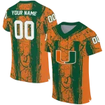 custom miami hurricanes rugged stripes orange jersey best selling