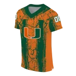 custom miami hurricanes rugged stripes orange jersey best selling