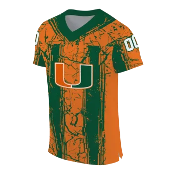custom miami hurricanes rugged stripes orange jersey fashion forward