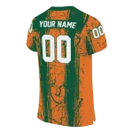 custom miami hurricanes rugged stripes orange jersey best selling