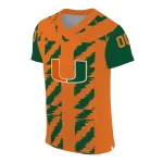 custom miami hurricanes stripe block orange jersey best selling