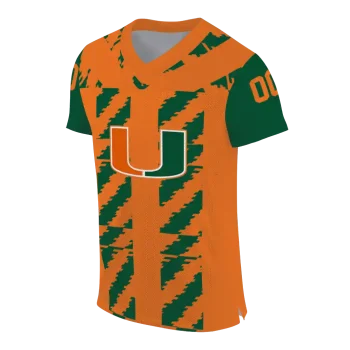 custom miami hurricanes stripe block orange jersey fashion forward