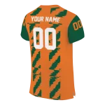 custom miami hurricanes stripe block orange jersey best selling