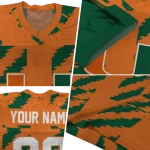 custom miami hurricanes stripe block orange jersey best selling