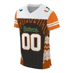 custom miami hurricanes tire arrows orange black white jersey best selling