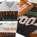 custom miami hurricanes tire arrows orange black white jersey best selling