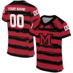 custom miami redhawks art stripe red jersey best selling