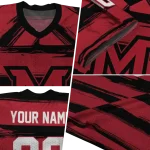 custom miami redhawks art stripe red jersey best selling