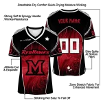 custom miami redhawks halftone slant red black jersey best selling
