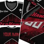 custom miami redhawks halftone slant red black jersey best selling