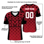 custom miami redhawks stacked rectangle red jersey best selling