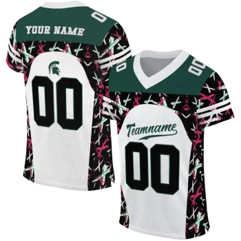 custom michigan state spartans brushstroke xs white black jersey best selling