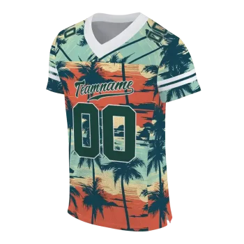 custom michigan state spartans horizon palm sunset jersey fashion forward