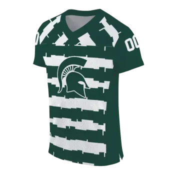 custom michigan state spartans layered grids green jersey fashion forward