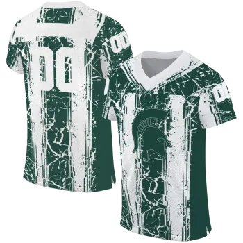 custom michigan state spartans rugged stripes green jersey best selling