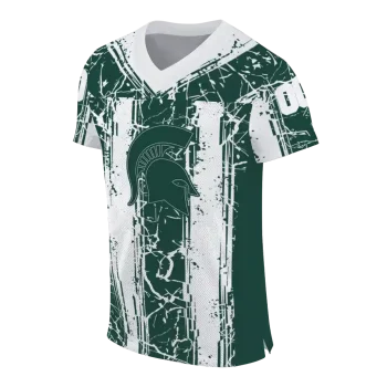 custom michigan state spartans rugged stripes green jersey fashion forward