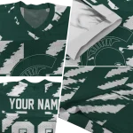 custom michigan state spartans stripe block green jersey best selling