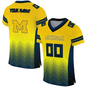custom michigan wolverines halftone sweep maize black jersey best selling