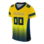 custom michigan wolverines halftone sweep maize black jersey best selling