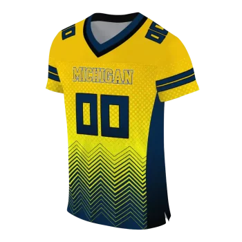 custom michigan wolverines halftone sweep maize black jersey fashion forward
