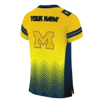 custom michigan wolverines halftone sweep maize black jersey best selling