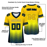 custom michigan wolverines halftone sweep maize black jersey best selling