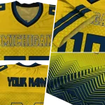 custom michigan wolverines halftone sweep maize black jersey best selling