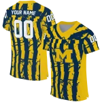 custom michigan wolverines stripe splatter blue jersey best selling