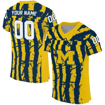 custom michigan wolverines stripe splatter blue jersey best selling