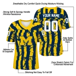 custom michigan wolverines stripe splatter blue jersey best selling