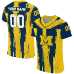 custom michigan wolverines striped texture blue jersey best selling