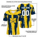custom michigan wolverines striped texture blue jersey best selling