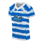 custom middle tennessee blue raiders art stripe blue jersey best selling