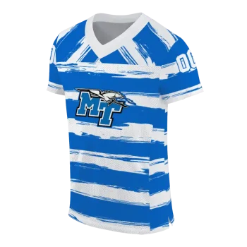 custom middle tennessee blue raiders art stripe blue jersey fashion forward