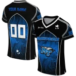 custom middle tennessee blue raiders halftone slant blue black jersey best selling
