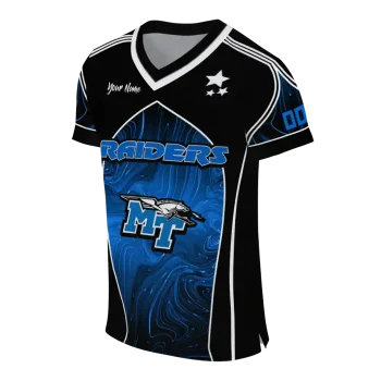 custom middle tennessee blue raiders halftone slant blue black jersey fashion forward