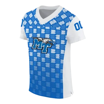 custom middle tennessee blue raiders stacked rectangle blue jersey fashion forward