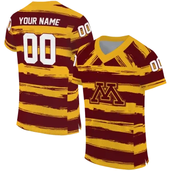 custom minnesota golden gophers art stripe maroon jersey best selling