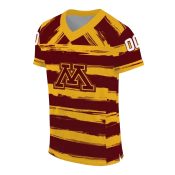 custom minnesota golden gophers art stripe maroon jersey fashion forward