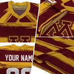 custom minnesota golden gophers art stripe maroon jersey best selling