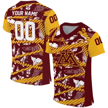 custom minnesota golden gophers camo shatter maroon jersey best selling
