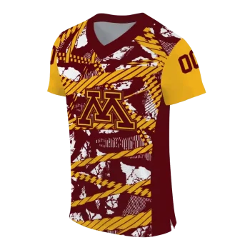 custom minnesota golden gophers camo shatter maroon jersey fashion forward